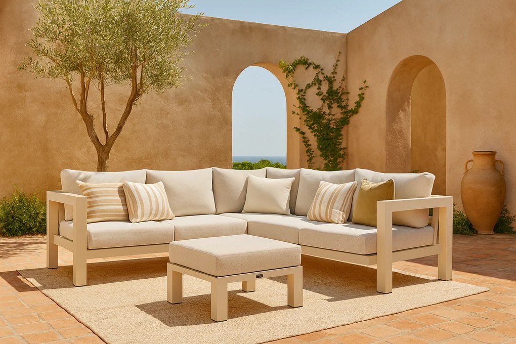 Hoek loungeset 5 personen Aluminium Taupe  Lifestyle Garden Furniture Luca