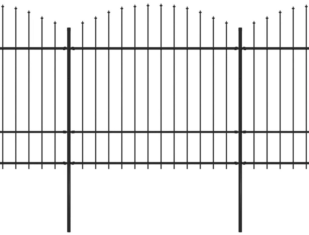 vidaXL Tuinhek met speren bovenkant (1,5-1,75)x8,5 m staal zwart