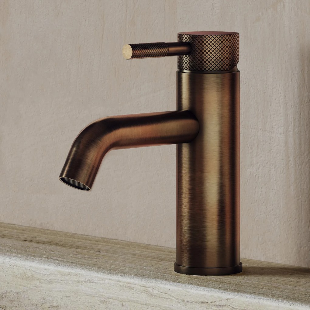 Saniclear Plus Curved wastafelkraan verouderd messing