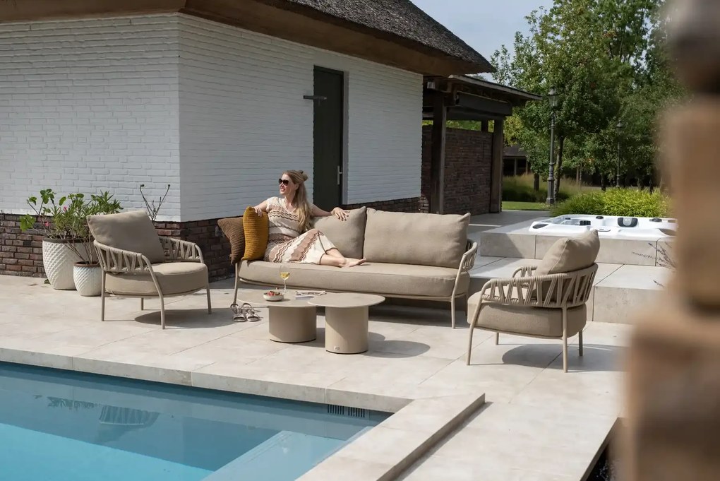 Taste by 4 Seasons Calma loungestoel latte Loungestoel taupe weerbestendig
