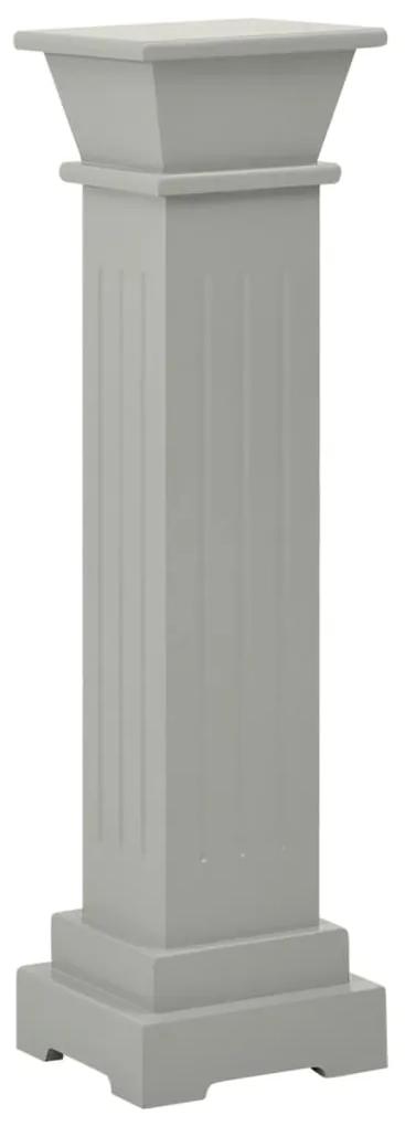 vidaXL Plantenstandaard klassieke zuil vierkant 17x17x66 cm MDF grijs