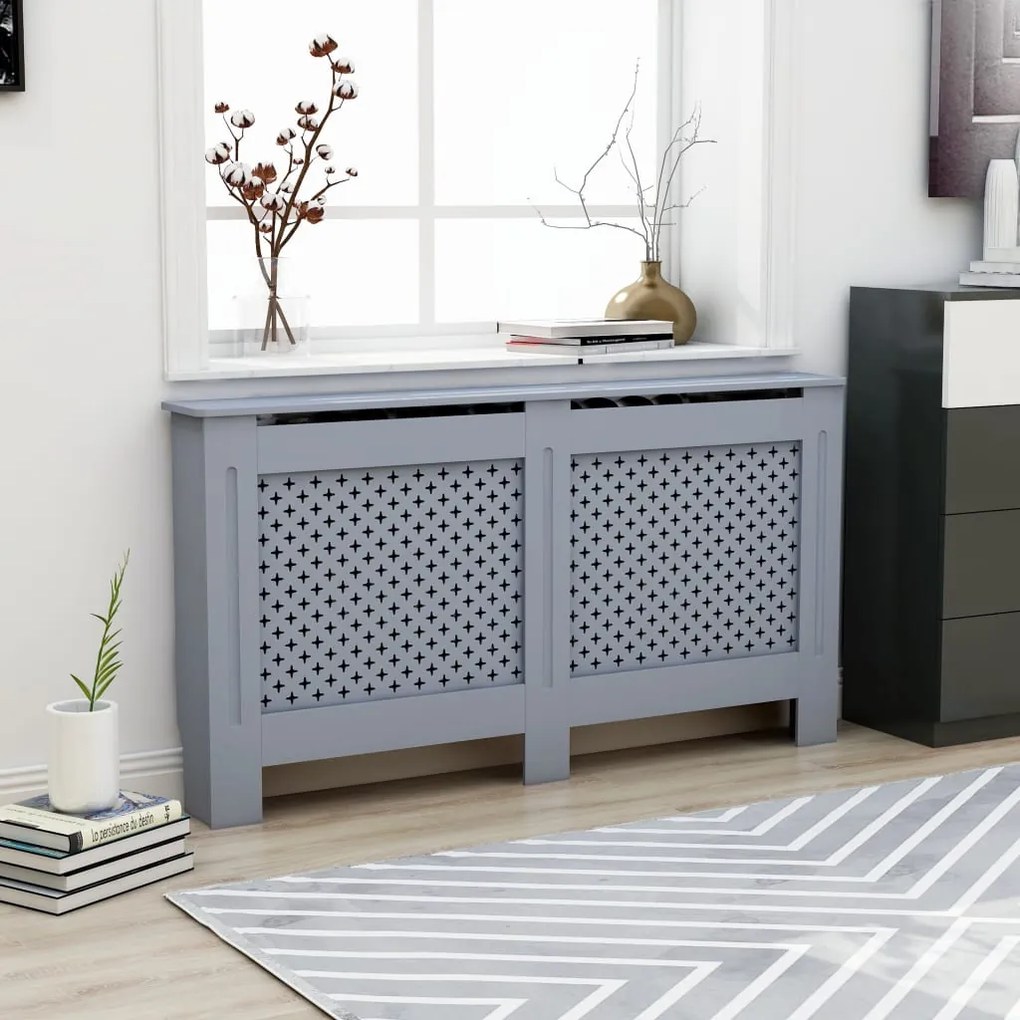 vidaXL Radiatorombouw 152x19x81 cm MDF antraciet