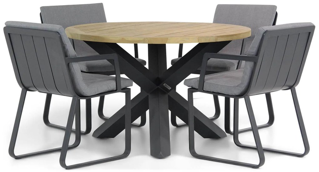 Lifestyle Estancia/Rockville 120 cm rond dining tuinset 5-delig