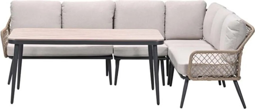 Garden Impressions Kalibo hoek lounge dining set R 4-delig - donker grijs