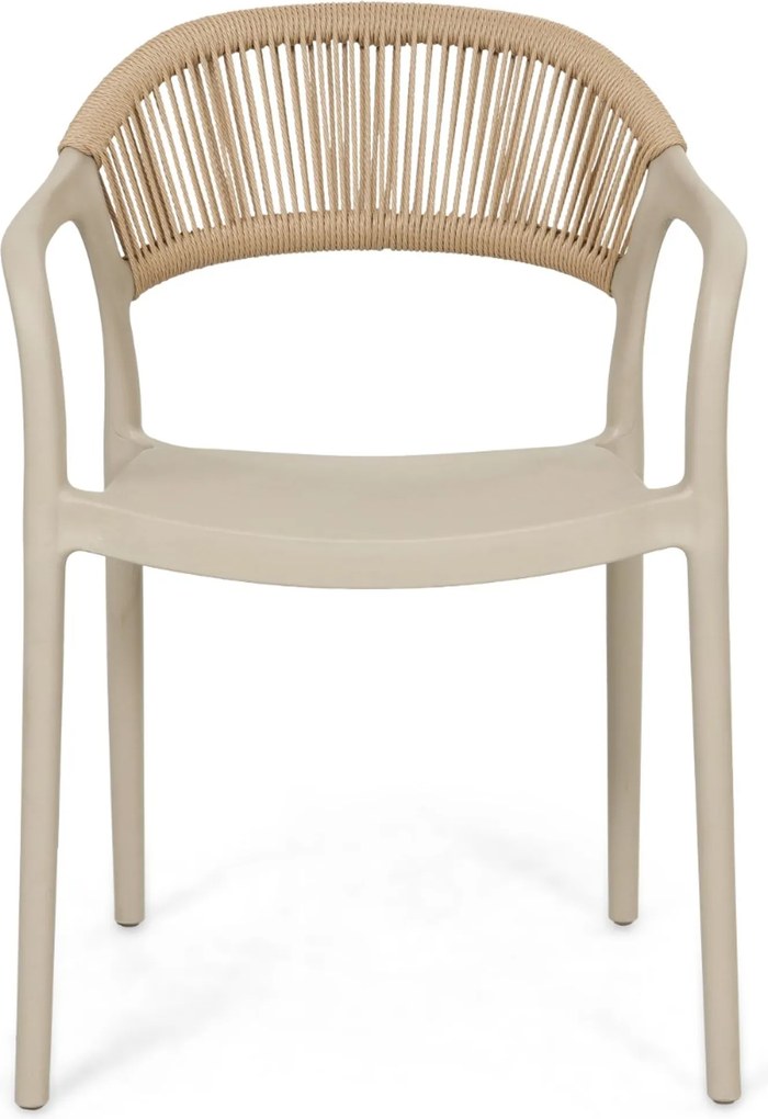 Tuinset 6 personen 220 cm Kunststof Taupe Domani Furniture Toscano/Tavano