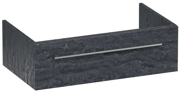 BRAUER Sharp Wastafelonderkast - 80x46x25cm - 1 softclose lade - zonder greep - 1 sifonuitsparing - MFC - Metal OK-SHB80ME