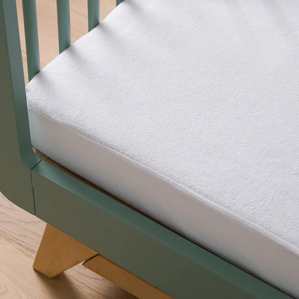 Matrasbeschermerin badstof voor babybed, antibacterieel, waterafstotend