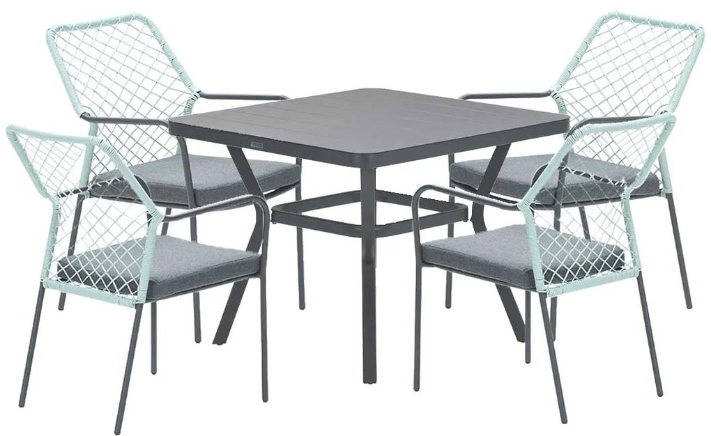 Garden Impressions Ross tuinset 5-delig zacht groen - Mina tuintafel 90x90 cm