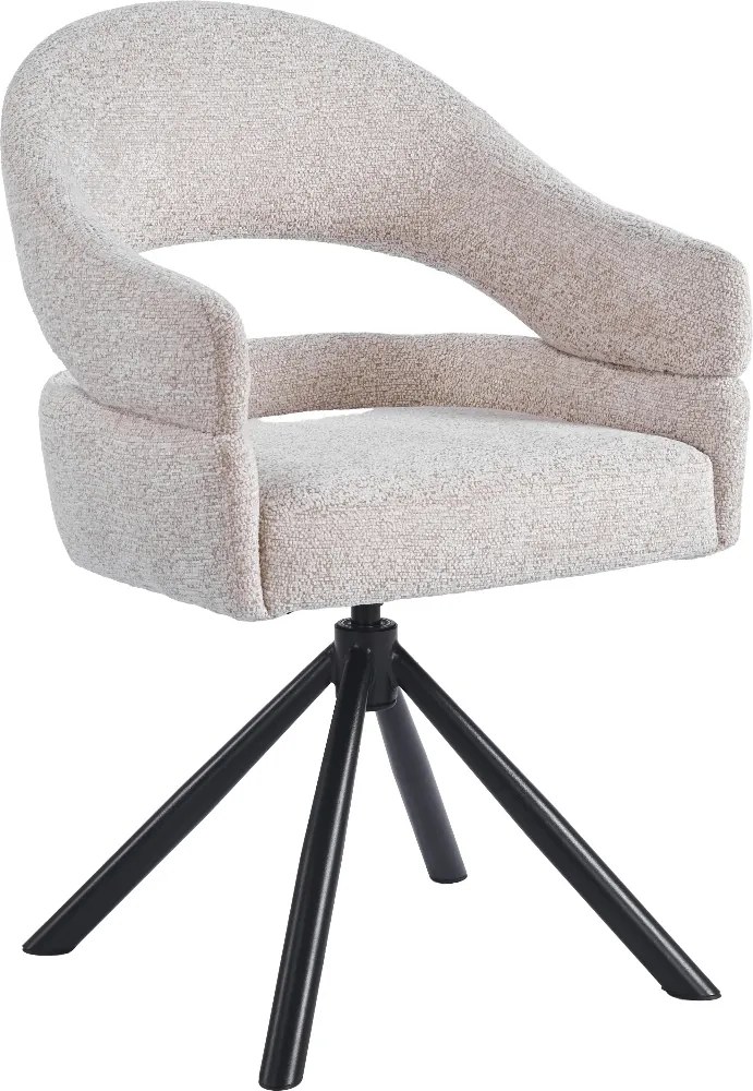 Eetkamerstoel Met Open Rug Beige Zwart