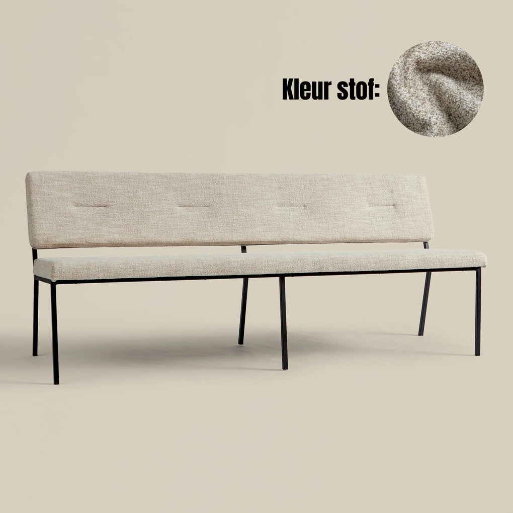 PEPP Interiors Soho Bankje Eetkamer Beige 200cm