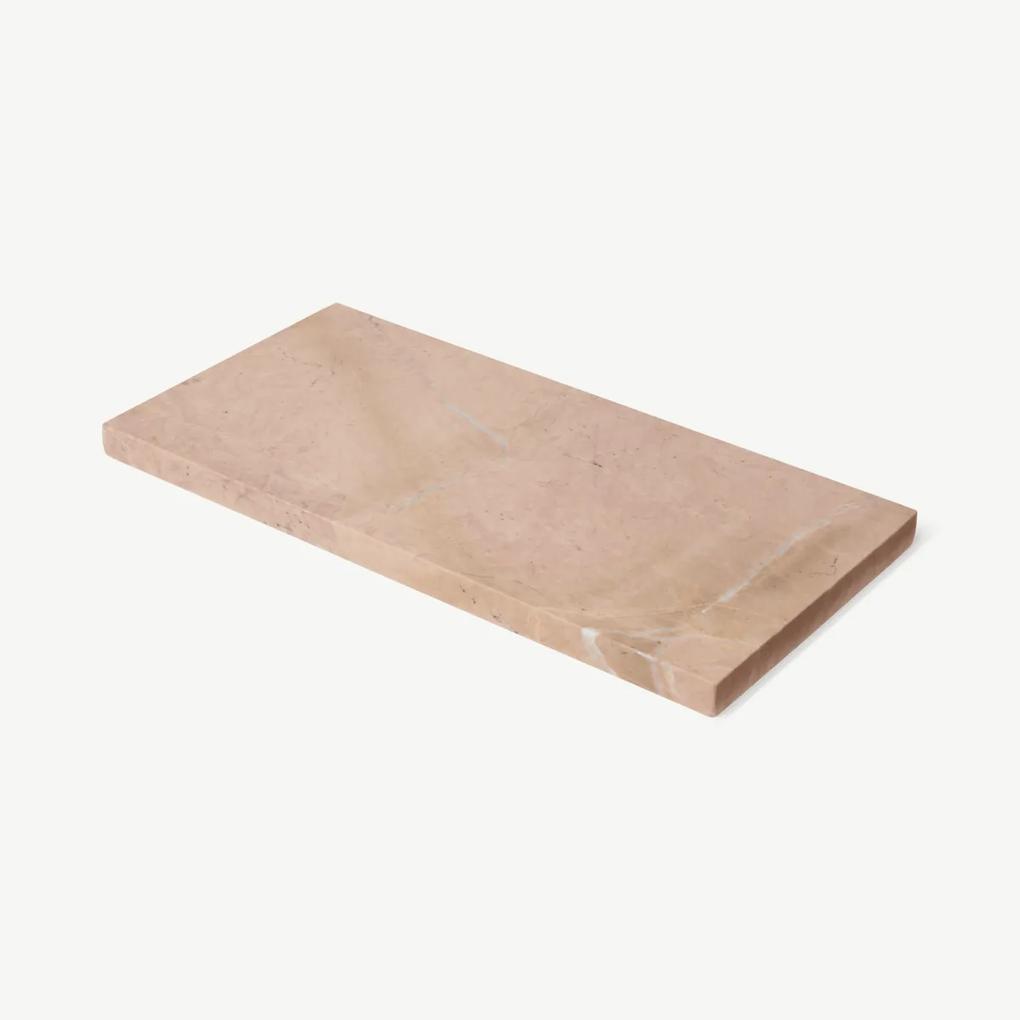 Stoned rechthoekige plank, 40 x 20 cm, roze marmer