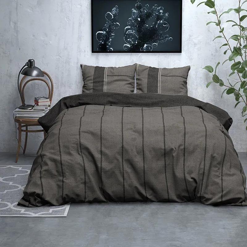Sleeptime Elegance Kees - Verwarmend Flanel - Taupe Lits-jumeaux (240 x 200/220 cm + 2 kussenslopen) Dekbedovertrek
