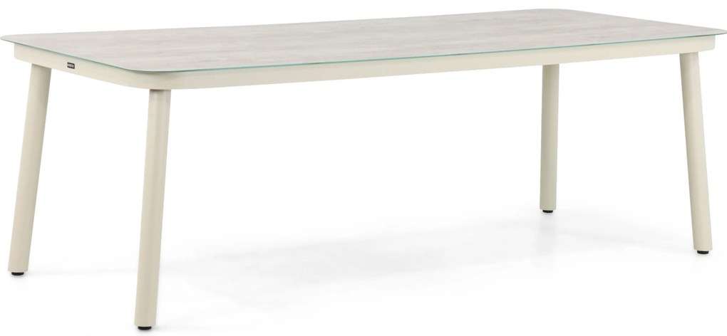Dining Tuintafel rechthoekig 220 x 90 cm Aluminium/Ceramic glass Taupe Tavano