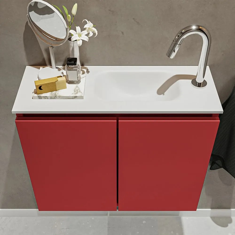 Mondiaz Ture 60cm toiletmeubel fire met wastafel talc rechts 1 kraangat