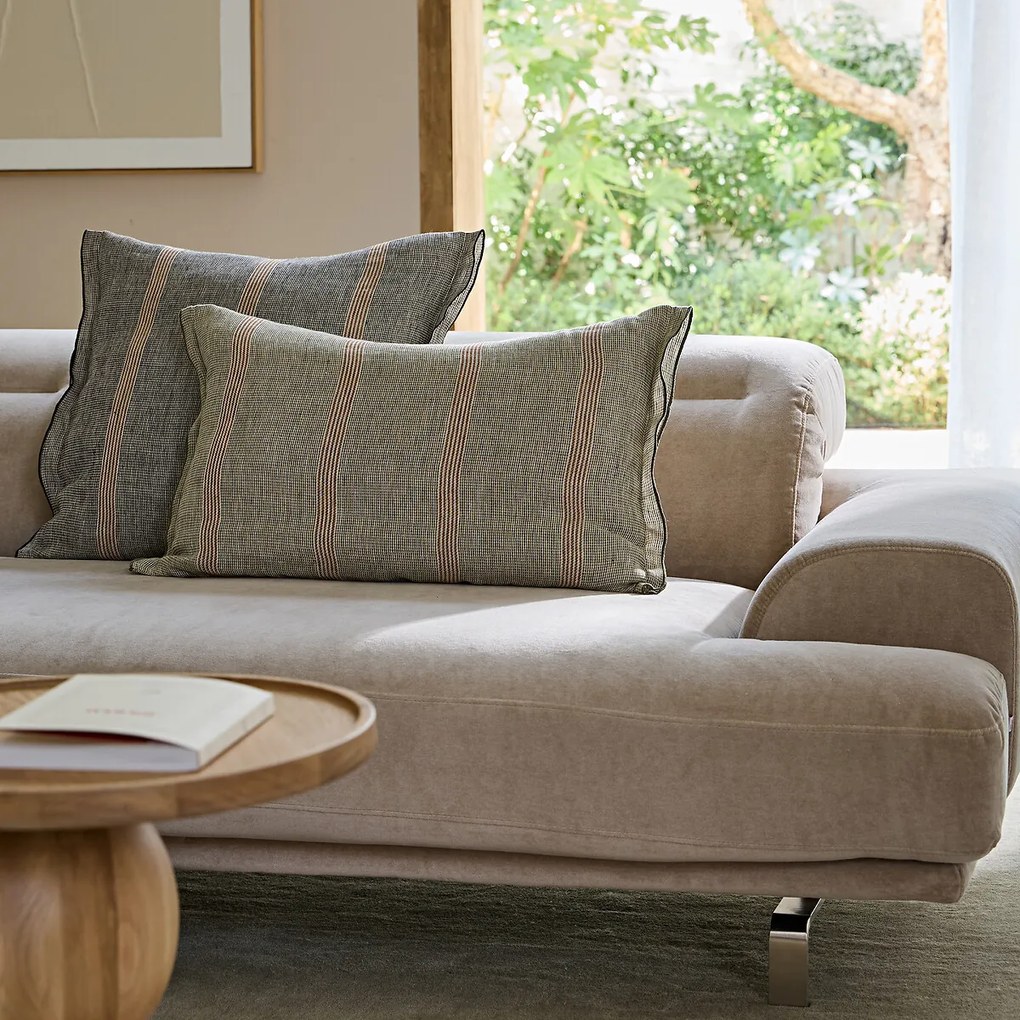 Kussenhoes in gestreept linnen, Virel