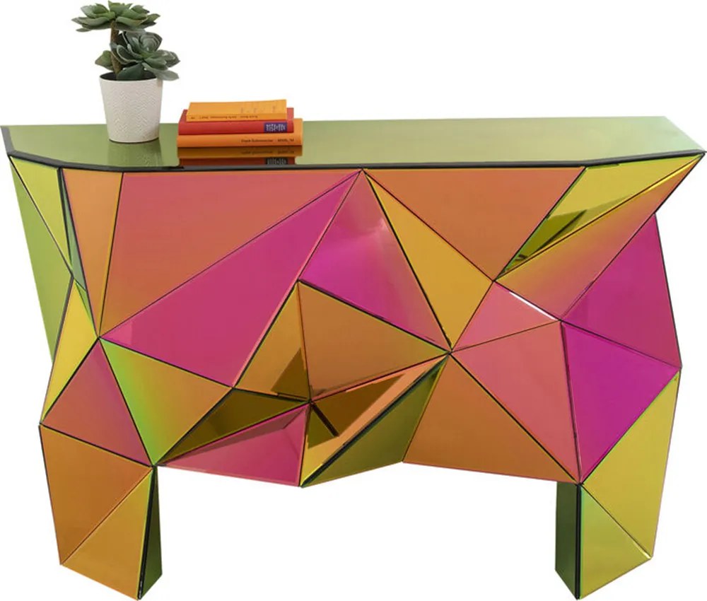 Design Sidetable Gekleurd Glas - 127 X 38.5cm.