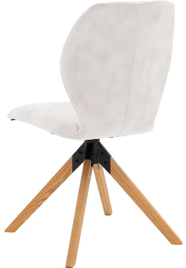Goossens Eetkamerstoel Hera wit velvet stof leuning, modern design