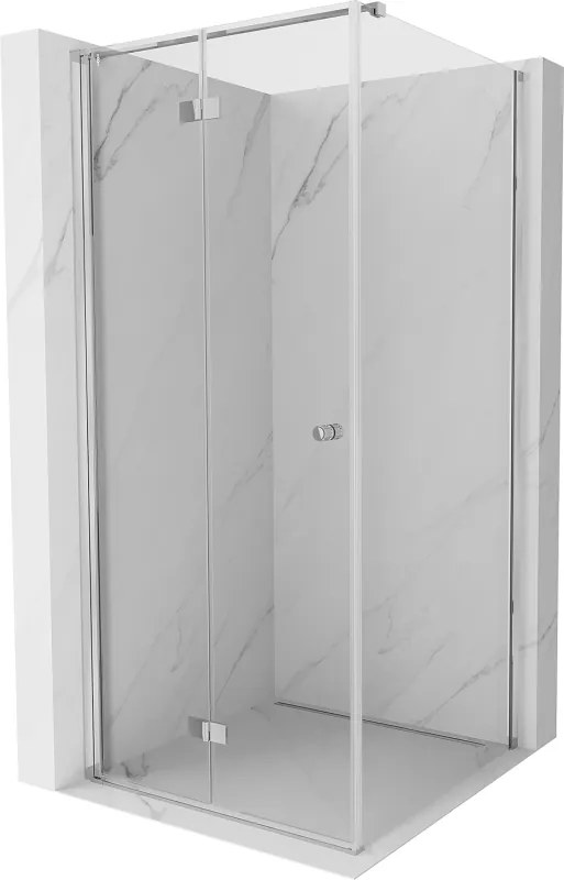 Mexen Mist-F opklapbare douchecabine links 75 x 75 cm, transparant, chroom - 8A6T-075-075-01-00-L