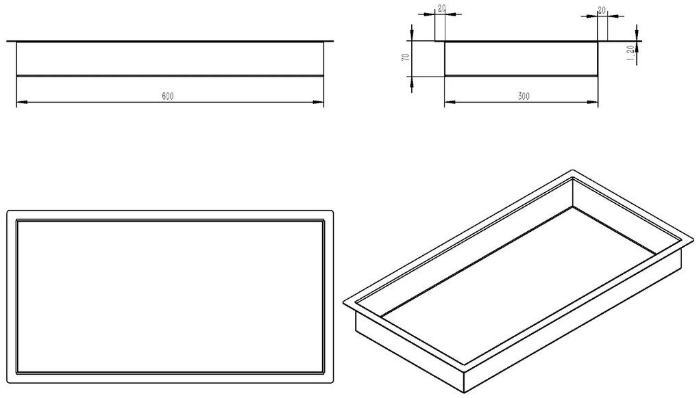 Mueller inbouwnis 30x60x7cm mat wit