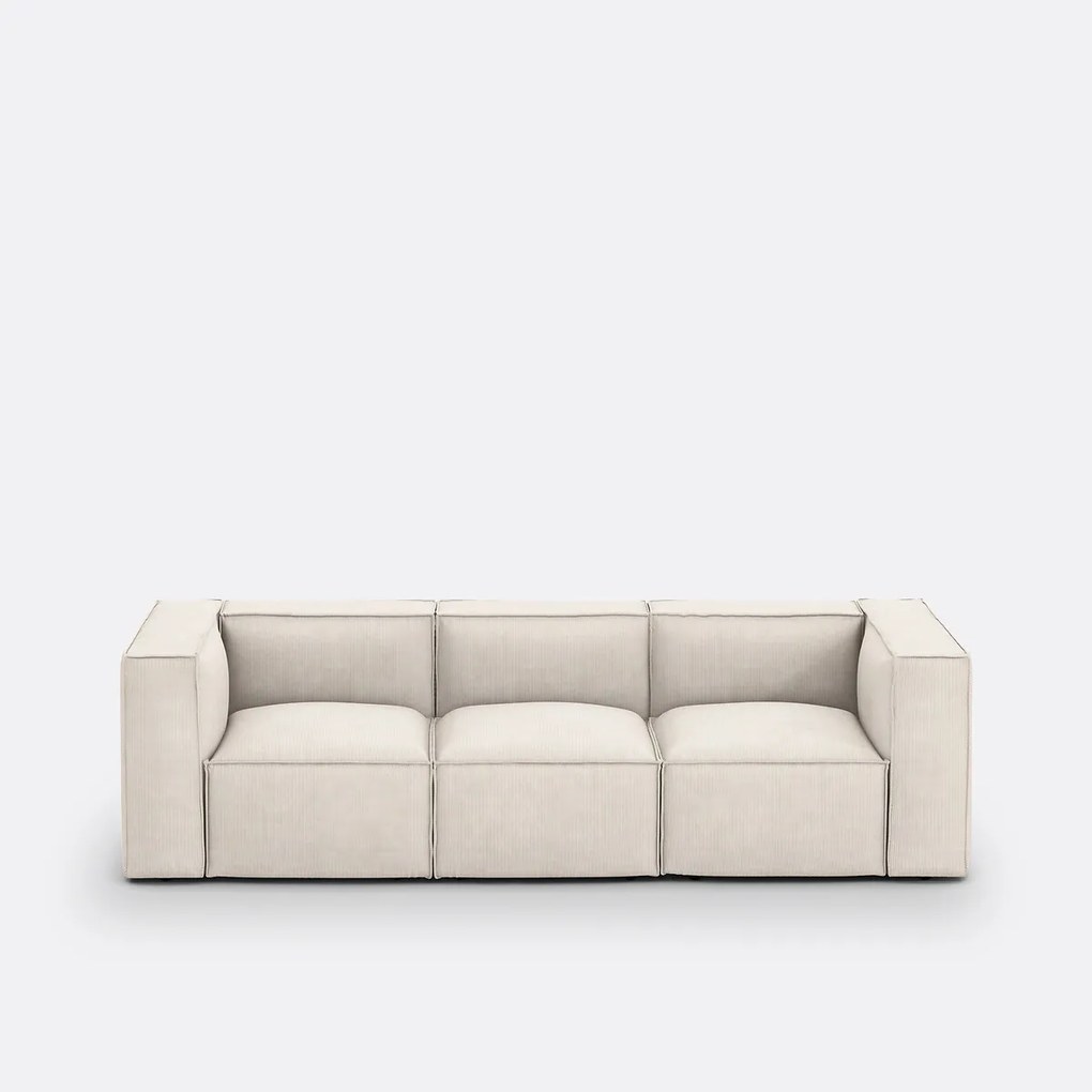 Modulaire bank, 3-zit, ribfluweel, Seven