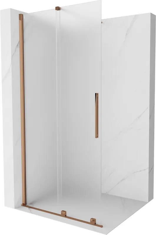 Mexen Velar verschuifbare douchewand Walk-in 120 x 200 cm, ijsglas 8 mm, roze goud - 871-120-000-33-60