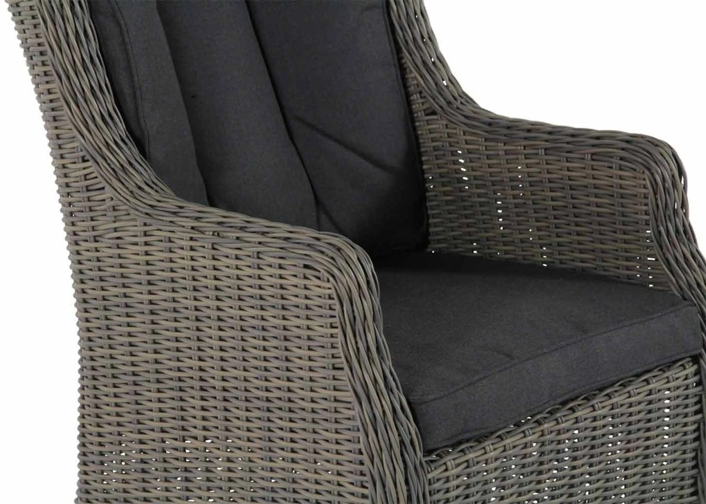 Tuinset Ronde Tuintafel 4 personen 120 cm Wicker Taupe Garden Collections Buckingham/Sand