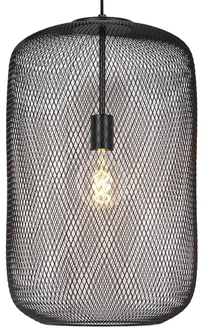 Moderne zwarte hanglamp - Bliss Mesh Modern E27 Draadlamp cilinder / rond Binnenverlichting Lamp