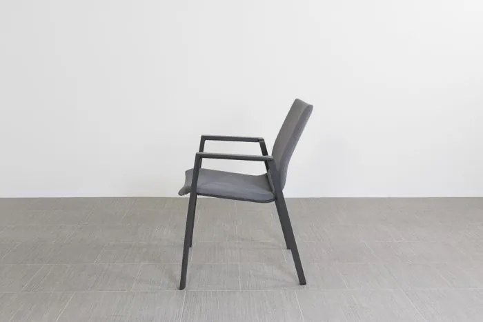 Lima/Kings 4-persoons stapelbare dining tuinset 180x100 cm. - Antraciet