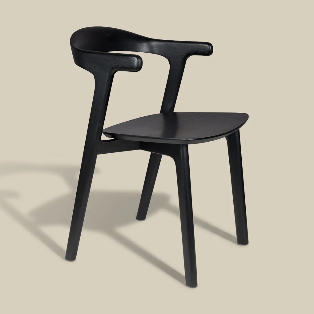 Zuiver Northwood Black Houten Eetkamerstoel Zwart Minimalistisch