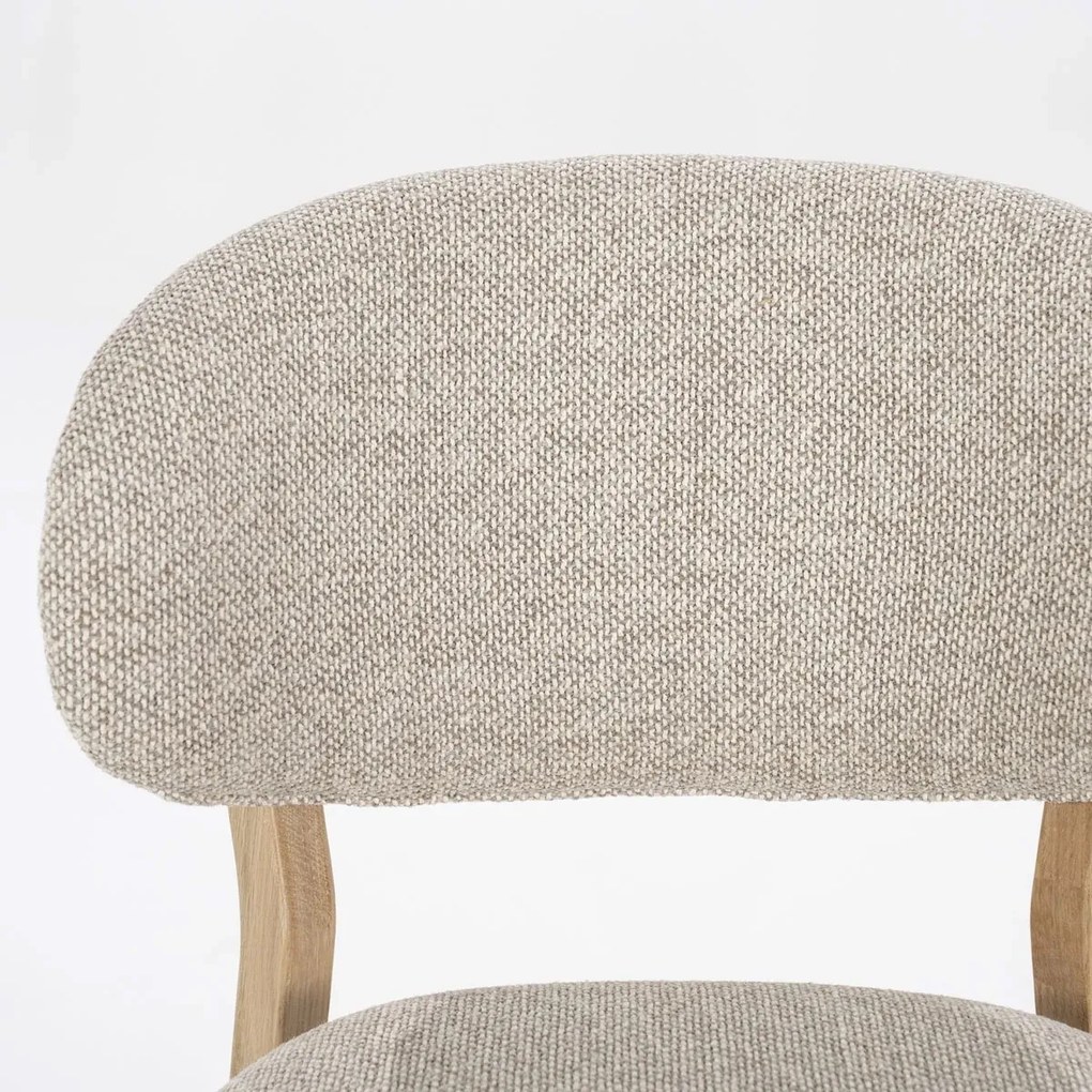Eleonora Mikky Luxe Eetkamerstoel Eiken Taupe En Stof