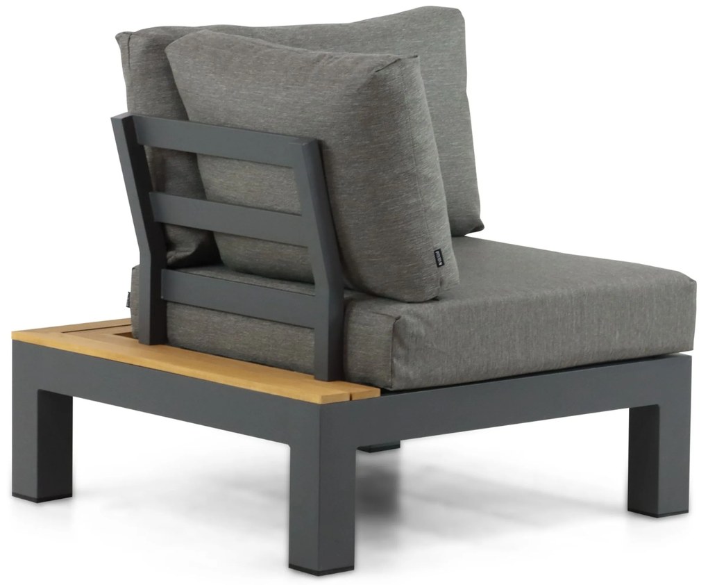 Loungeset 5 personen Aluminium/Teak Grijs Lifestyle Garden Furniture Vittoria