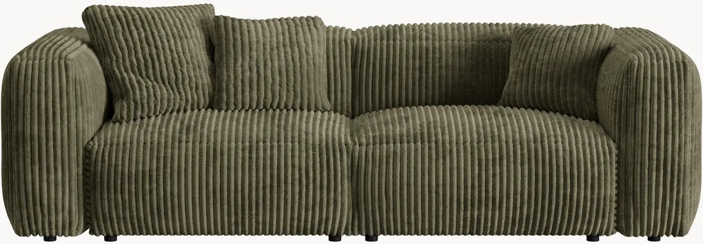 Modulaire bank Martina (3-zits) met ribfluwelen effect, B 244 cm