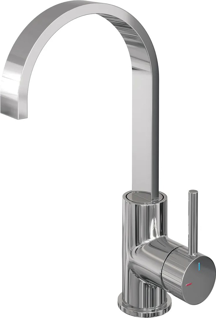 Brauer Stripe wastafelkraan met draaibare platte uitloop model A chroom