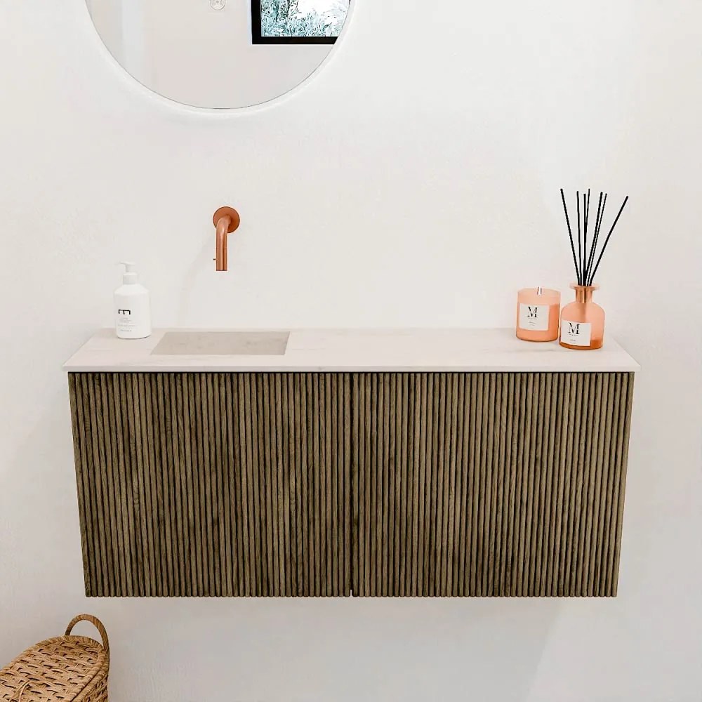 Mondiaz Joya DLux 90cm toiletmeubel dusk met wastafel faye links zonder kraangat meli
