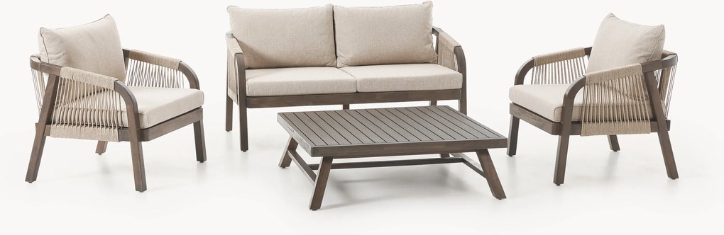 Tuin loungeset Lu van acaciahout, 4-delig