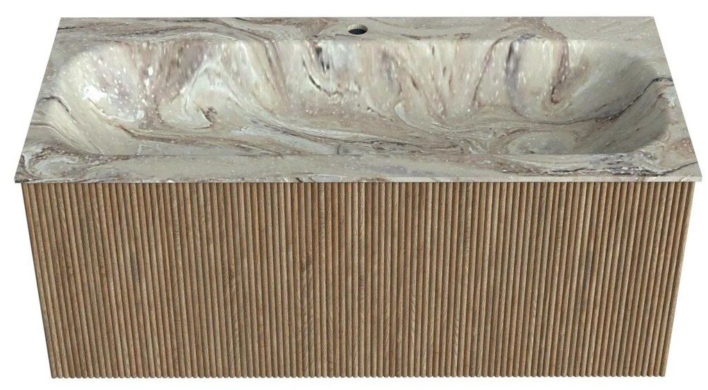Mondiaz Kurve-dlux 100cm badmeubel dusk met 1 lade en wastafel big medium midden 1 kraangat glace