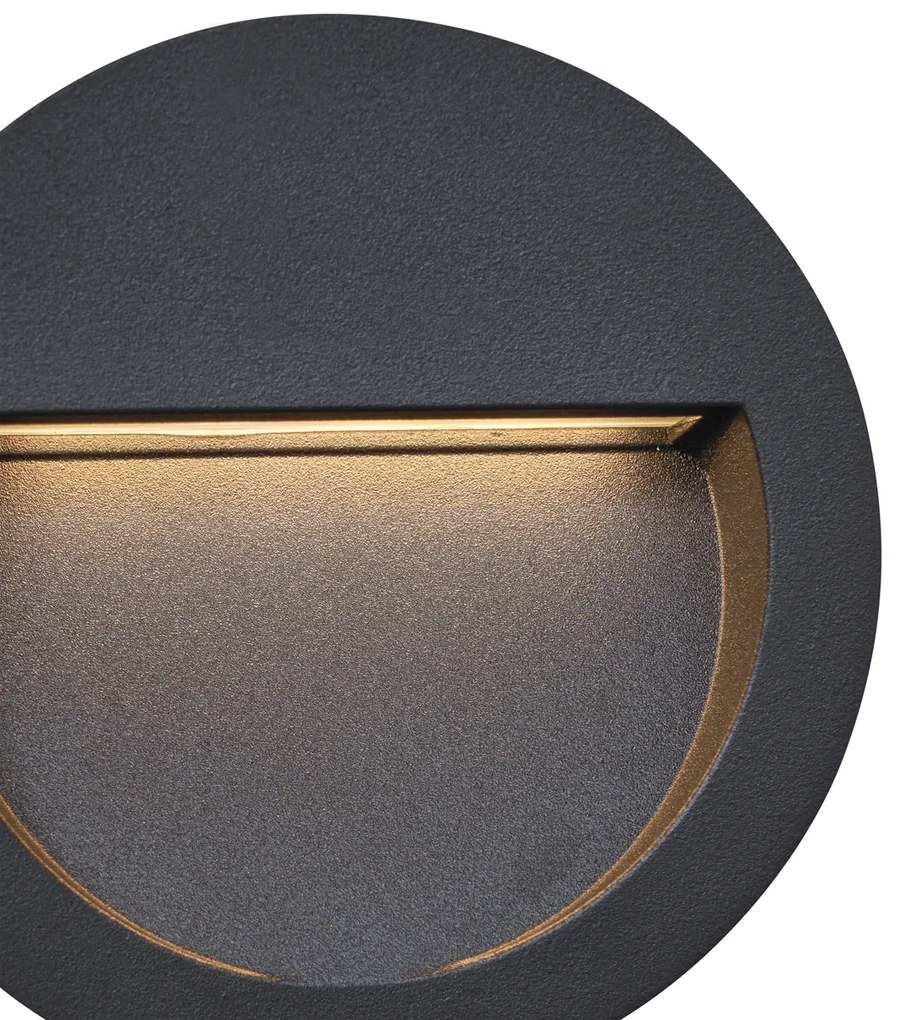 Buitenlamp Moderne inbouw wandlamp zwart incl. LED IP65 - Gem Modern IP65 Buitenverlichting rond