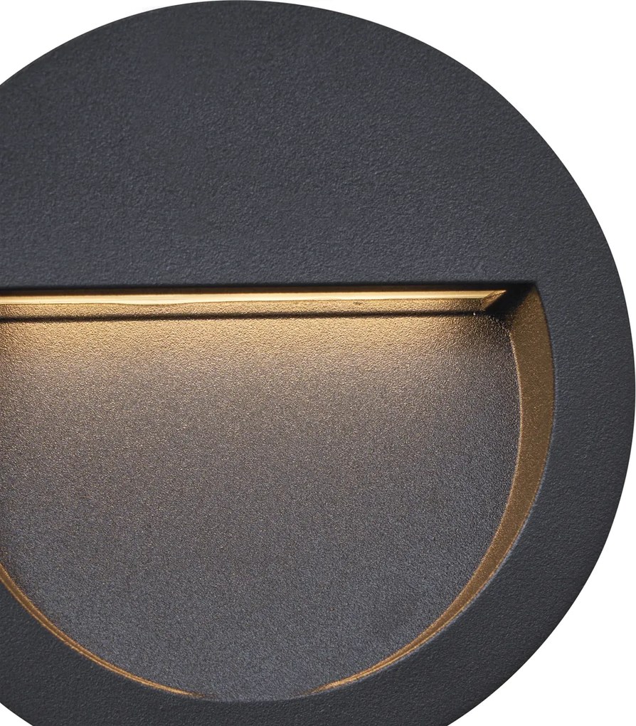 Set van 6 moderne inbouw wandlampen zwart incl. LED IP65 - Gem