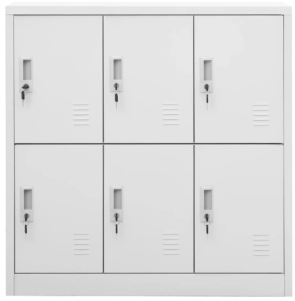 vidaXL Lockerkast 90x45x92,5 cm staal lichtgrijs