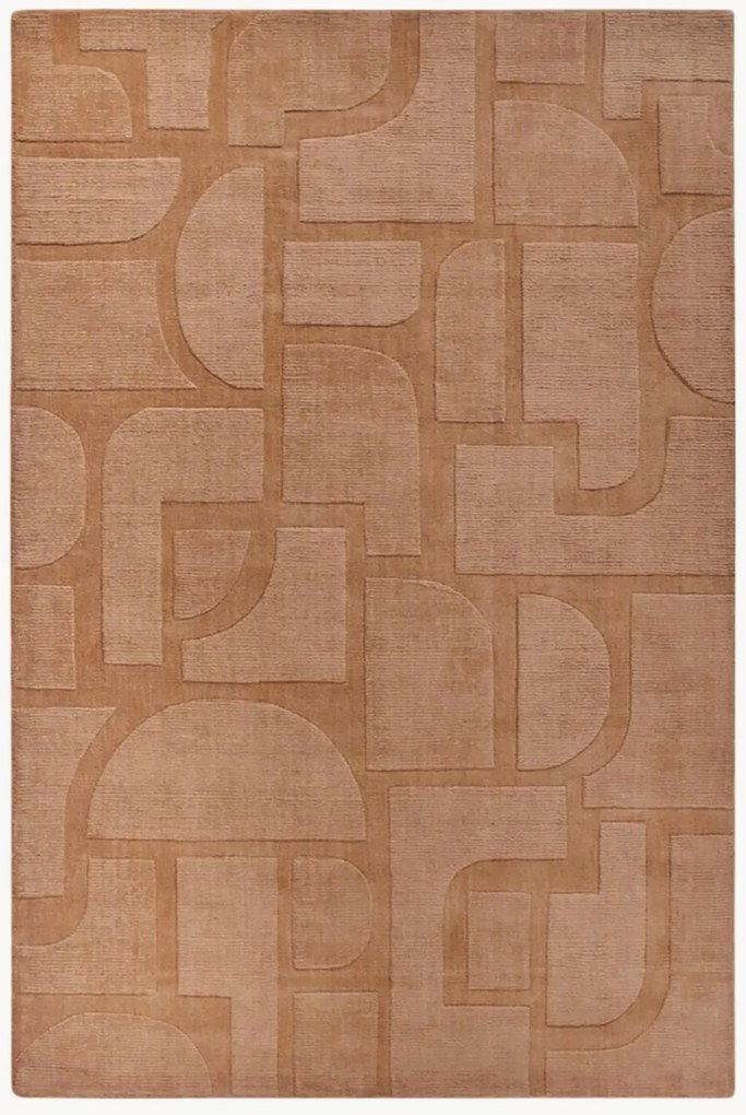 Wollen vloerkleed Alexis met hoog-laag effect