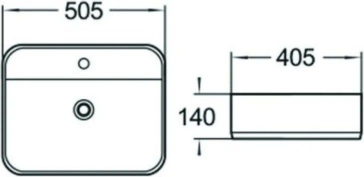 Mexen Alba opbouw wasbak 50 x 40 cm, wit - 21955000