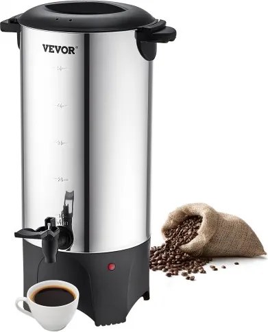 VEVOR Commerciële Warmwaterdispenser voor Koffie en Warm Water, 50 Kopjes, 1000 W Warmhoudreservoir, 7,4 L Warmhoudreservoir, Sapemmer voor Kantoor, Feesten, Cafés, Picknicks etc.