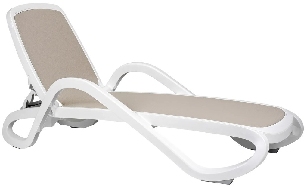 Nardi 4 x Ligbed - Alfa - Wit/Taupe - Kunststof - Nardi