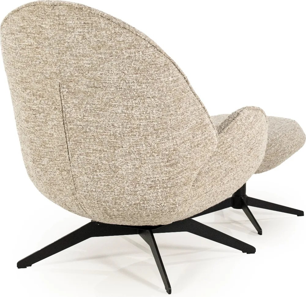 Draaibare Fauteuil Met Voetenbank Taupe