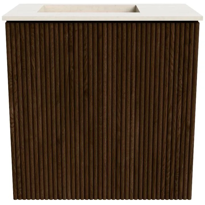 Mondiaz Joya DLux 40cm toiletmeubel walnut met wastafel faye links 1 kraangat meli