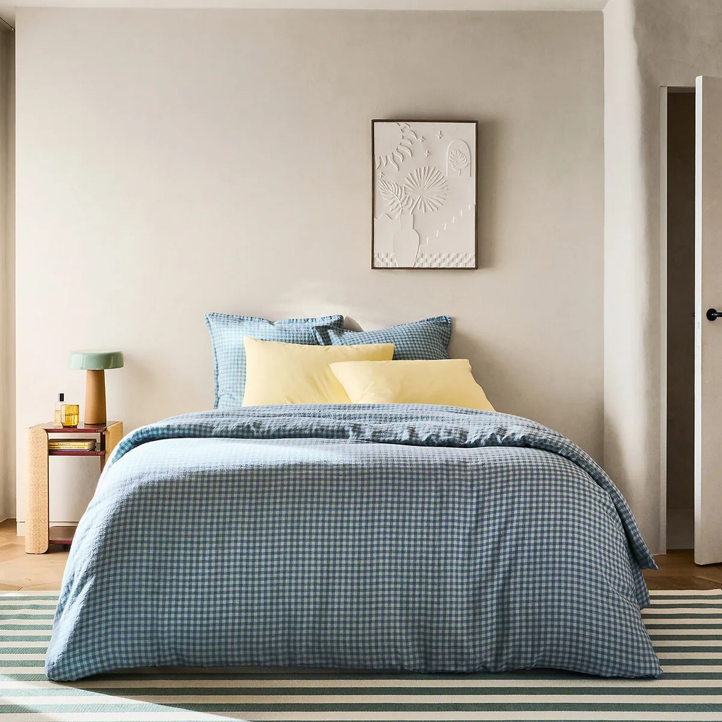 Dekbedovertrek in gewassen linnen, ACÉLIE BLEU