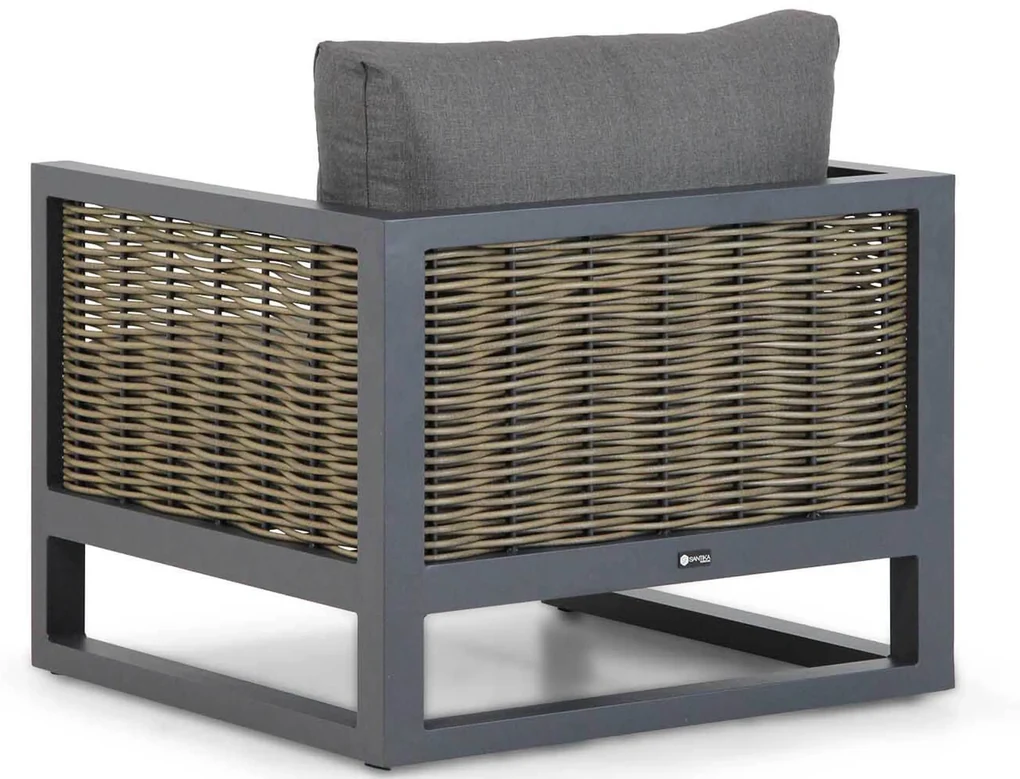 Hoek loungeset 6 personen Aluminium/wicker Grijs Santika Furniture Santika