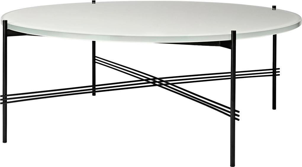 Gubi TS Table Glass salontafel 105cm zwart onderstel oesterwit