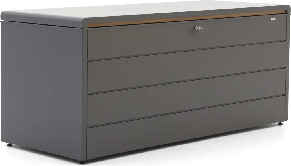 Tuin opbergbox Kees Smit  | Waterdicht | Kussenbox | Staal | Grijs - Antraciet | 200x80cm | Kees Smit Tuinmeubelen