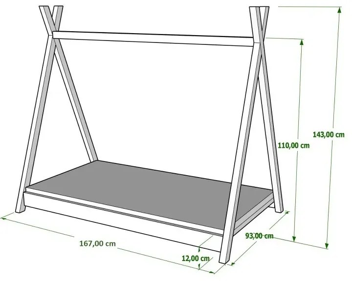Peuter Roze Eenpersoons hemelbed - Titus Tipi-stijl voor kinderen Kinderen Peuter Junior 5059914020593 Children's Beds Home, 160x80, 12 cm latex met h
